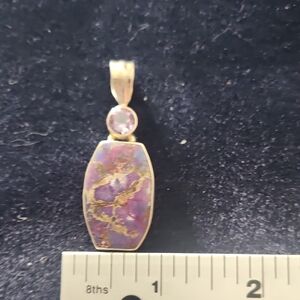 purple stone pendant sterling silver